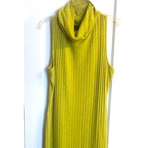 Ashley Stewart Citron Fitted Maxi Turtleneck Dress